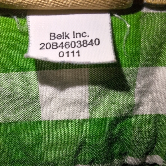 J.K. Hakin boys long sleeve button-down green and white checkered . - Picture 3 of 5